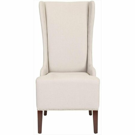 SAFAVIEH Jack Bacall Nailhead Taupe Linen Side Chair MCR4501F